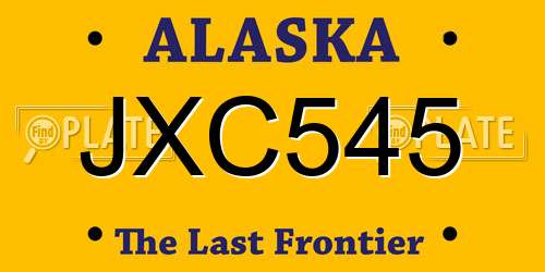 JXC545 Alaska License Plate
