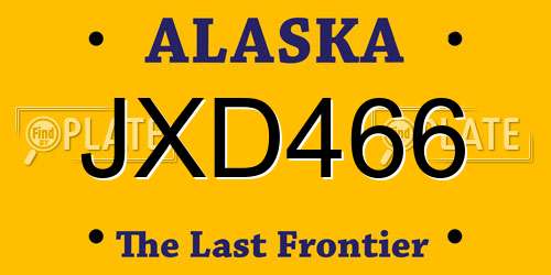 JXD466 Alaska License Plate