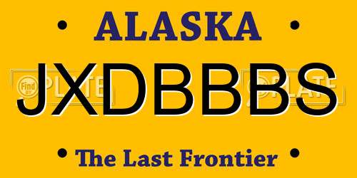 JXDBBBS Alaska License Plate