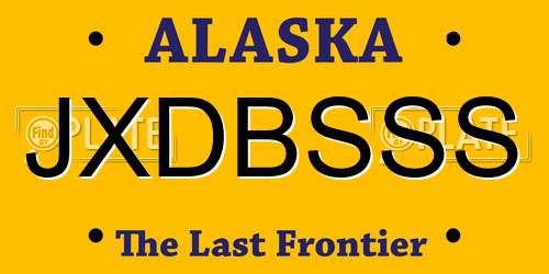 JXDBSSS Alaska License Plate