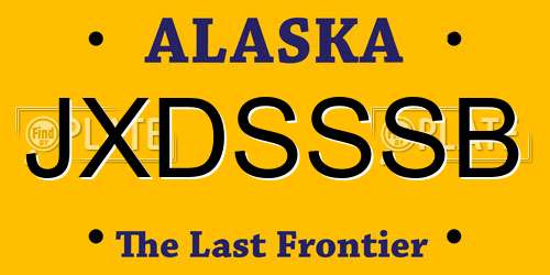 JXDSSSB Alaska License Plate