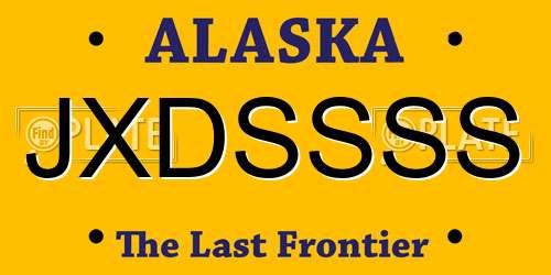 JXDSSSS Alaska License Plate