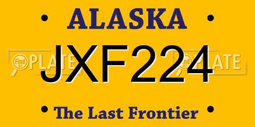 JXF224 Alaska License Plate