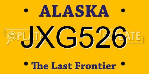 JXG526 Alaska License Plate