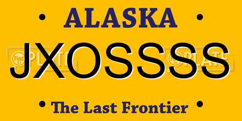 JXOSSSS Alaska License Plate