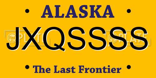 JXQSSSS Alaska License Plate