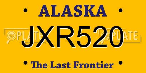 JXR520 Alaska License Plate