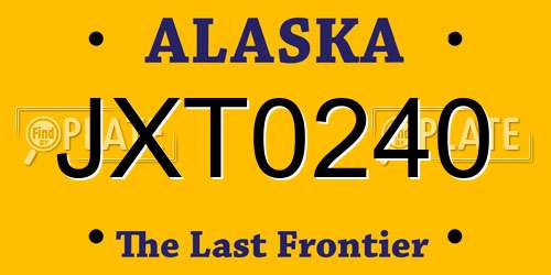 JXT0240 Alaska License Plate