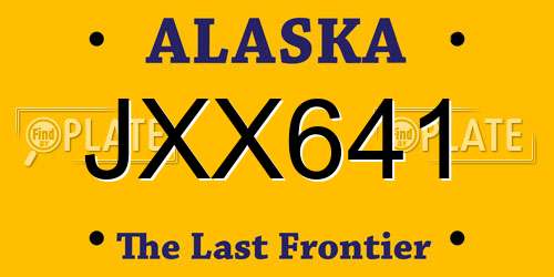 JXX641 Alaska License Plate