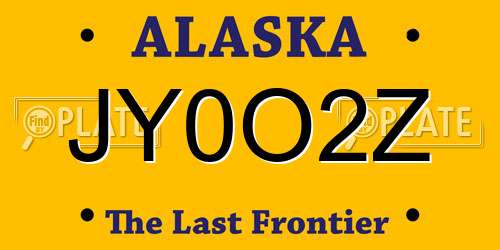 JY0O2Z Alaska License Plate