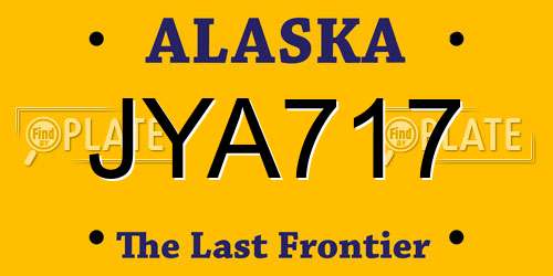JYA717 Alaska License Plate