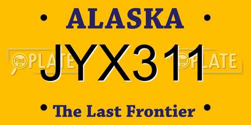 JYX311 Alaska License Plate