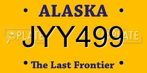 JYY499 Alaska License Plate