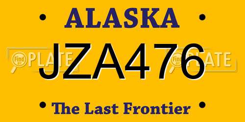 JZA476 Alaska License Plate