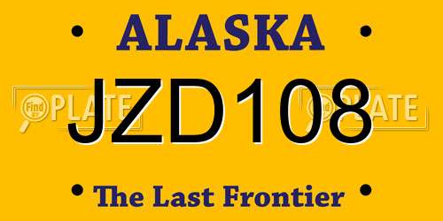 JZD108 Alaska License Plate
