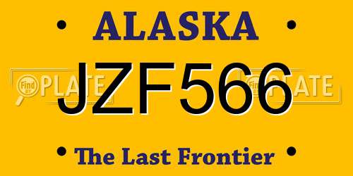 JZF566 Alaska License Plate