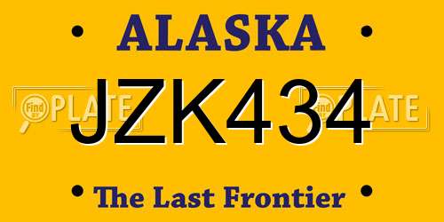 JZK434 Alaska License Plate