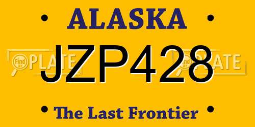 JZP428 Alaska License Plate