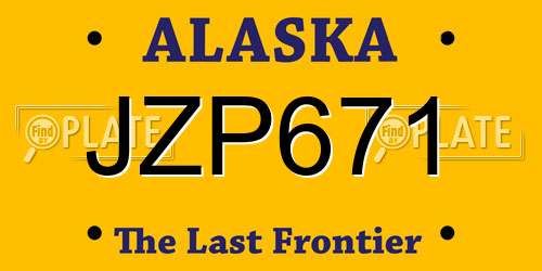 JZP671 Alaska License Plate