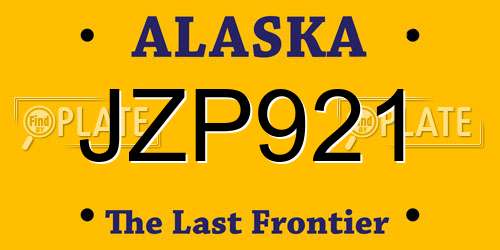 JZP921 Alaska License Plate