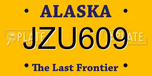 JZU609 Alaska License Plate