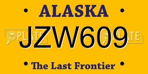JZW609 Alaska License Plate