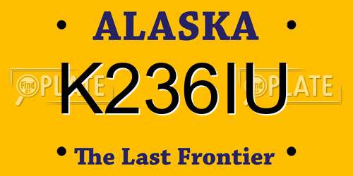 K236IU Alaska License Plate