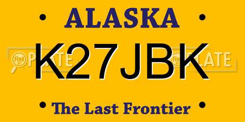 K27JBK Alaska License Plate