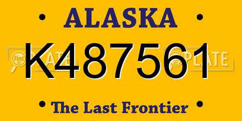 K487561 Alaska License Plate