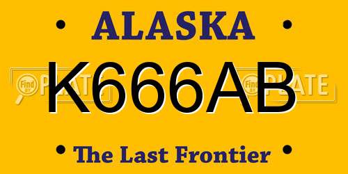 K666AB Alaska License Plate