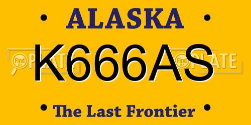 K666AS Alaska License Plate