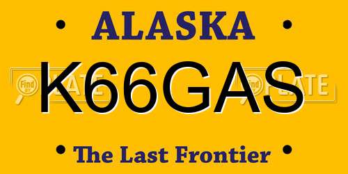 K66GAS Alaska License Plate