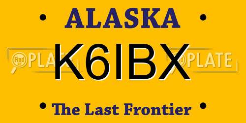 K6IBX Alaska License Plate