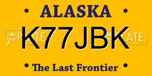 K77JBK Alaska License Plate