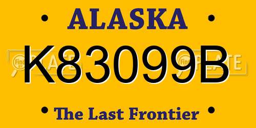 K83099B Alaska License Plate