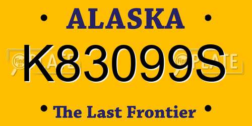 K83099S Alaska License Plate