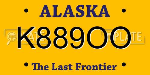 K889OO Alaska License Plate