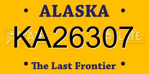 KA26307 Alaska License Plate