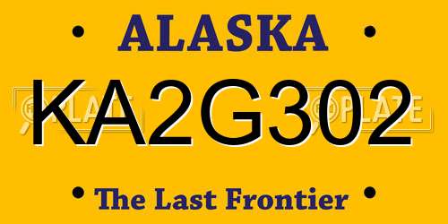 KA2G302 Alaska License Plate