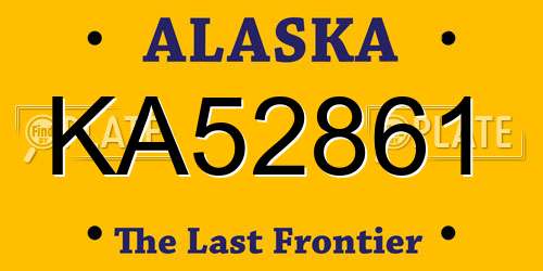KA52861 Alaska License Plate
