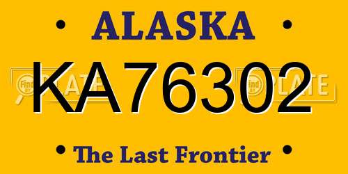 KA76302 Alaska License Plate