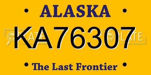 KA76307 Alaska License Plate