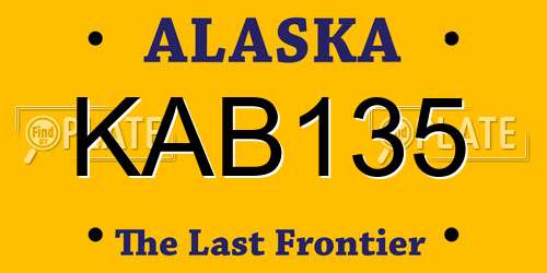 KAB135 Alaska License Plate