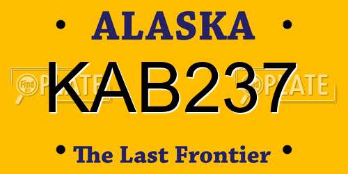 KAB237 Alaska License Plate