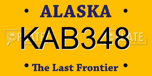 KAB348 Alaska License Plate
