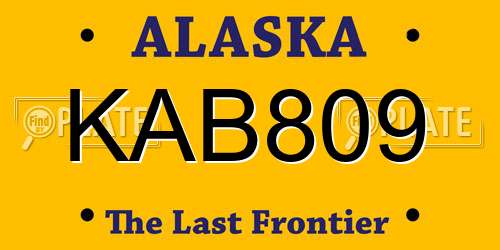 KAB809 Alaska License Plate