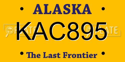 KAC895 Alaska License Plate