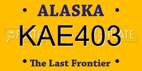 KAE403 Alaska License Plate