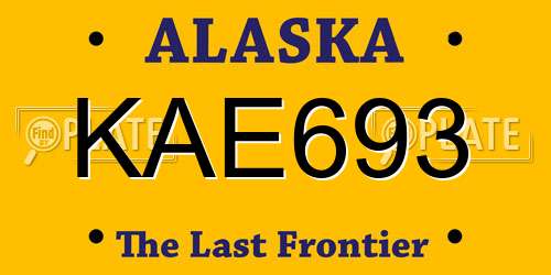 KAE693 Alaska License Plate