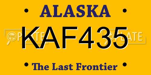 KAF435 Alaska License Plate